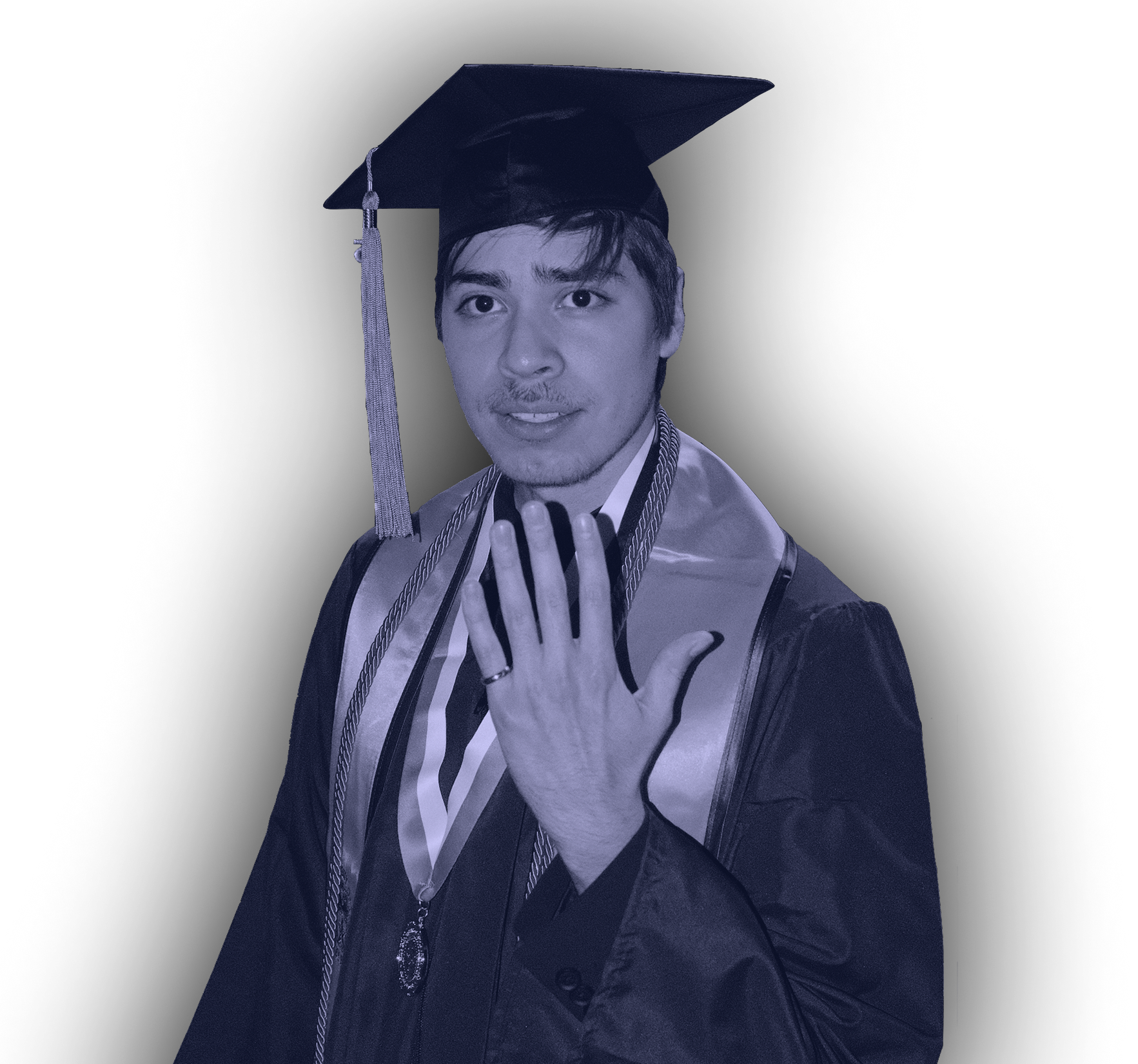 Self portrait of Francisco Cavazos in his graduation